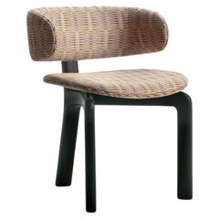 Hunt, three legs chair in fabric, black Ash, Dainelli Studio for Somaschini