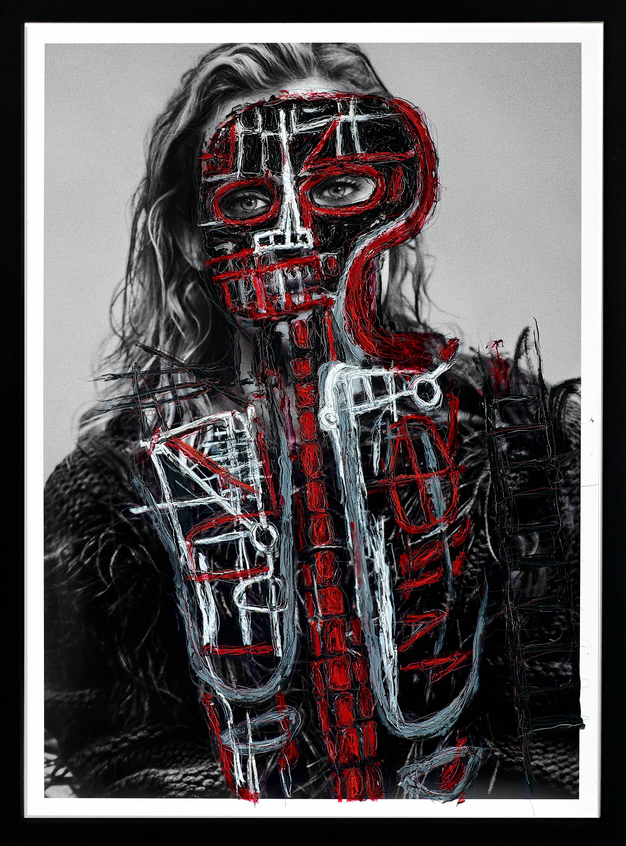 Diane K et Toni Garnn II, Diptyque Intervené par les artistes. - Contemporain Mixed Media Art par Hunter & Gatti