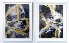 Douglas Booth II and Elizabeth Olsen, Diptych. Intervened by the artists.