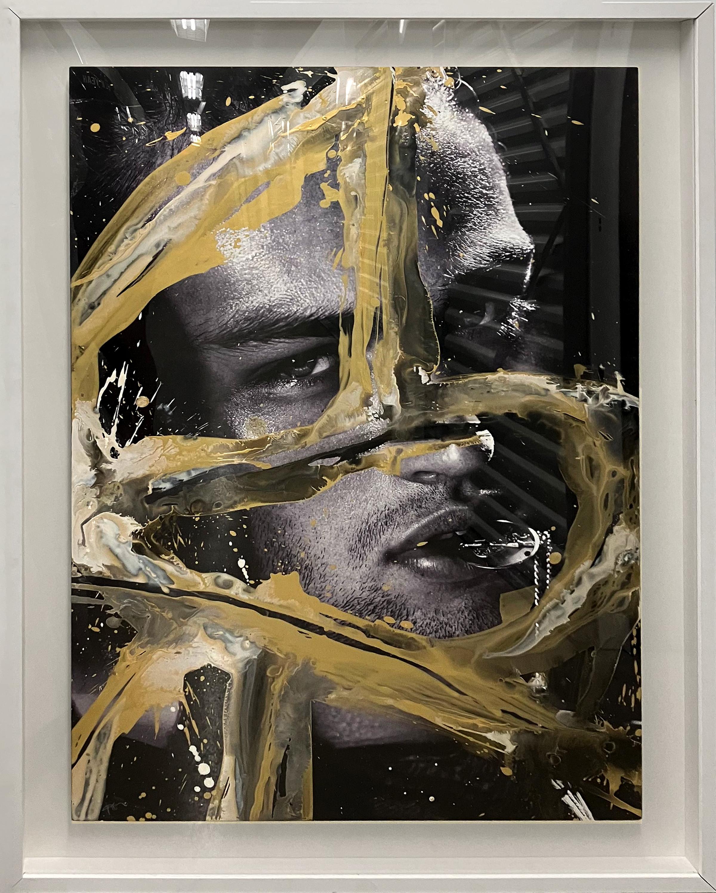 Douglas Booth II, Portrait. Portrait Intervened by the artists. - Mixed Media Art by Hunter & Gatti