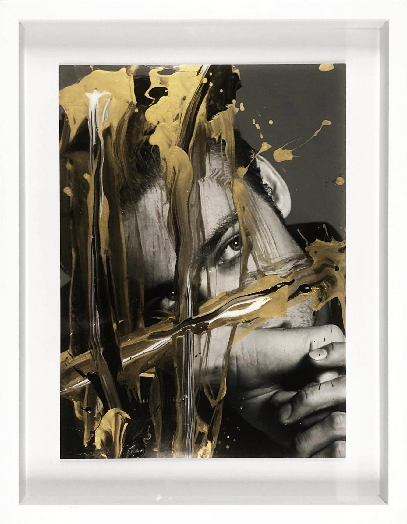 Douglas Booth, Portrait, Mixed media on a B&W photograph