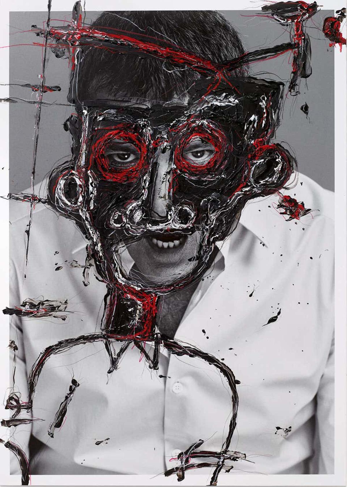 Jamie Dornan and Antonio Banderas, Diptych. Intervened by the artists. For Sale 2