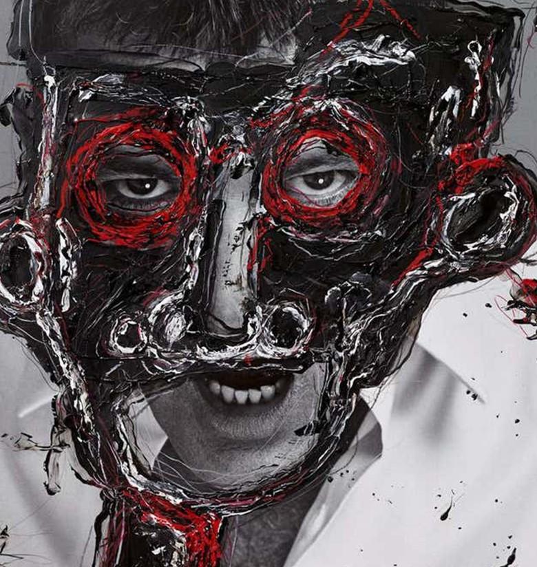 Jamie Dornan and Antonio Banderas, Diptych. Intervened by the artists. For Sale 3