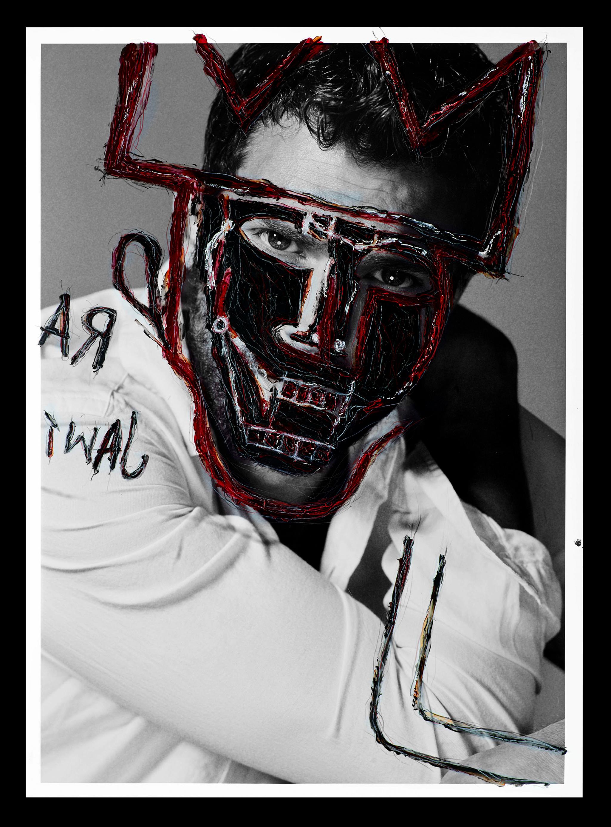 Jamie Dornan and David Gandy, Diptych. Intervened by the artists. - Contemporary Mixed Media Art by Hunter & Gatti