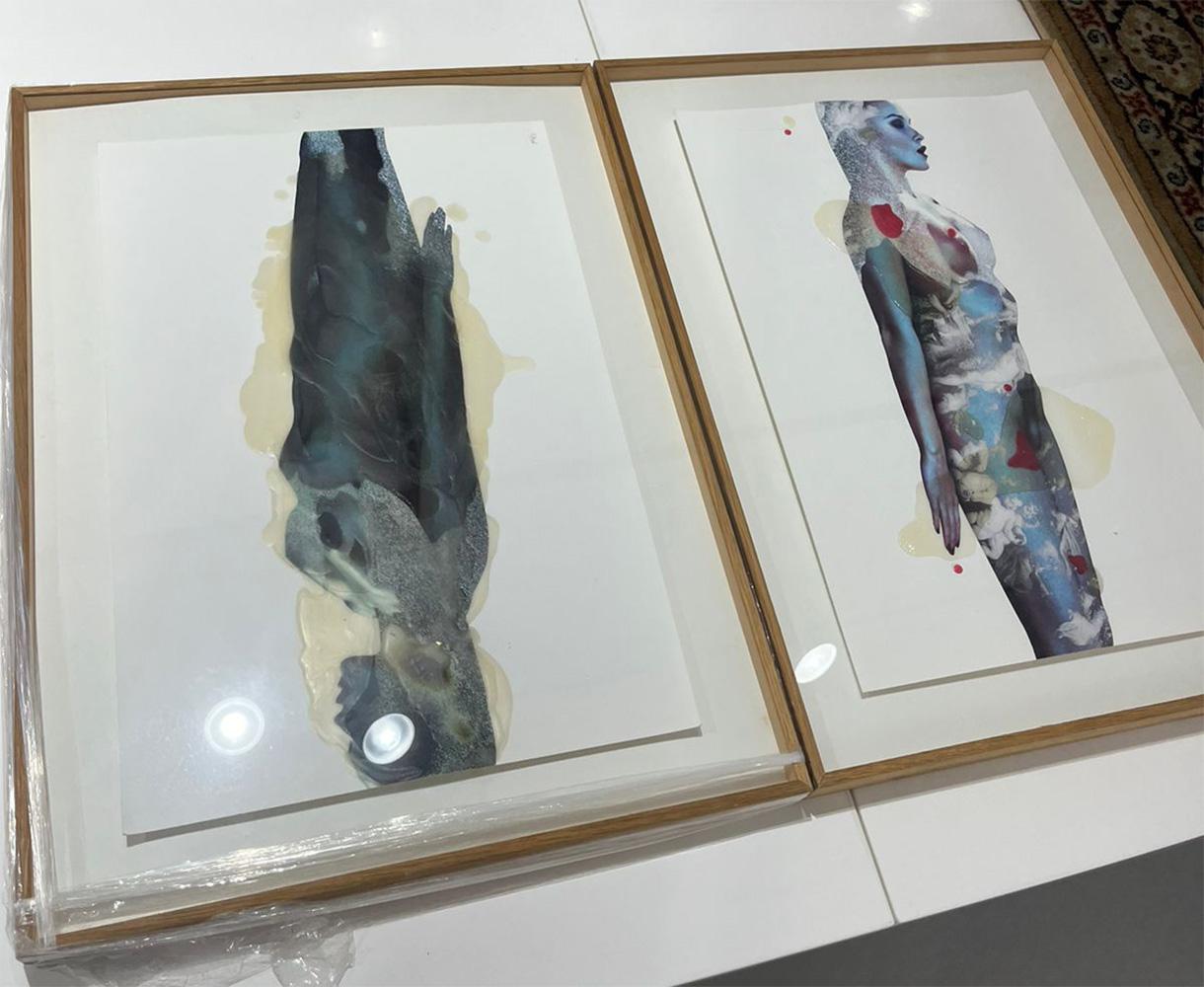 Muse Series 1 and 2, Nude Portraits Intervened by the artists. - Photograph by Hunter & Gatti