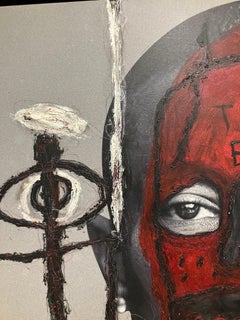 Pharrell Williams, Third Eye, Photography on canvas Intervened by the artists
