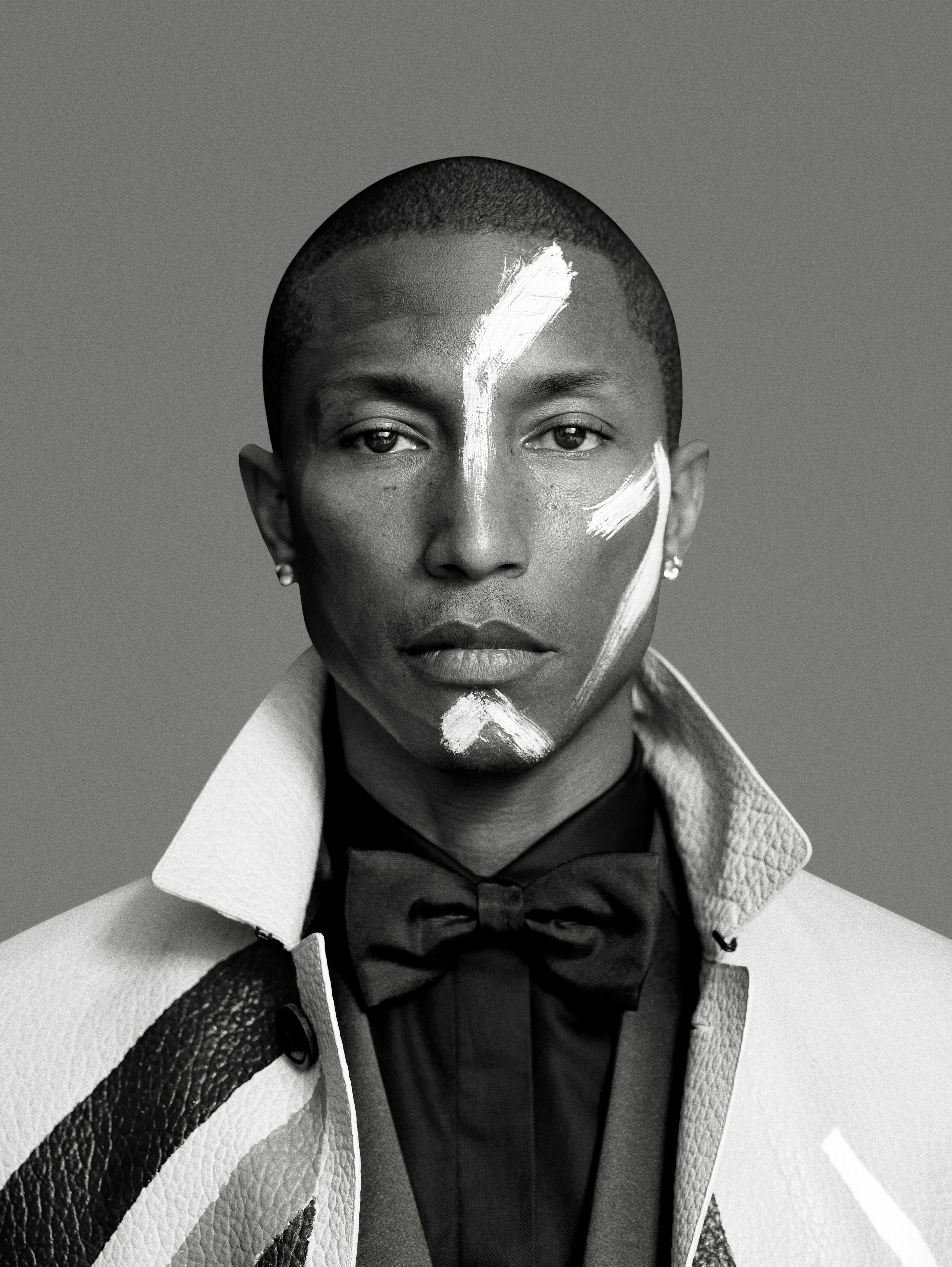 Hunter & Gatti Black and White Photograph - Pharrell Williams, Photography on canvas. Mounted on a stretcher