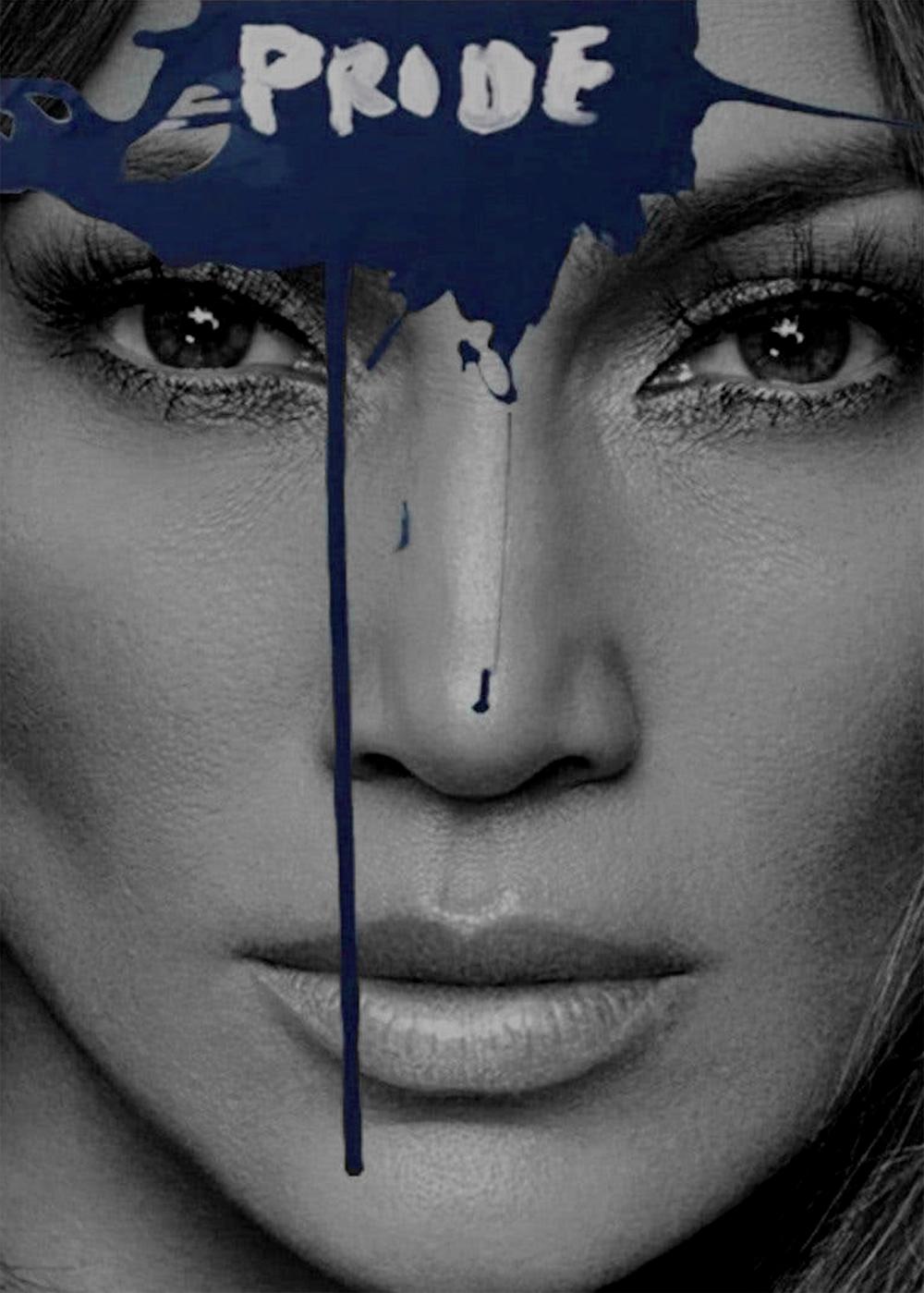 Pride - Jennifer Lopez e Now - Bruno Marli, Dittico. Dalla serie Blue - Mixed Media Art Contemporaneo di Hunter & Gatti