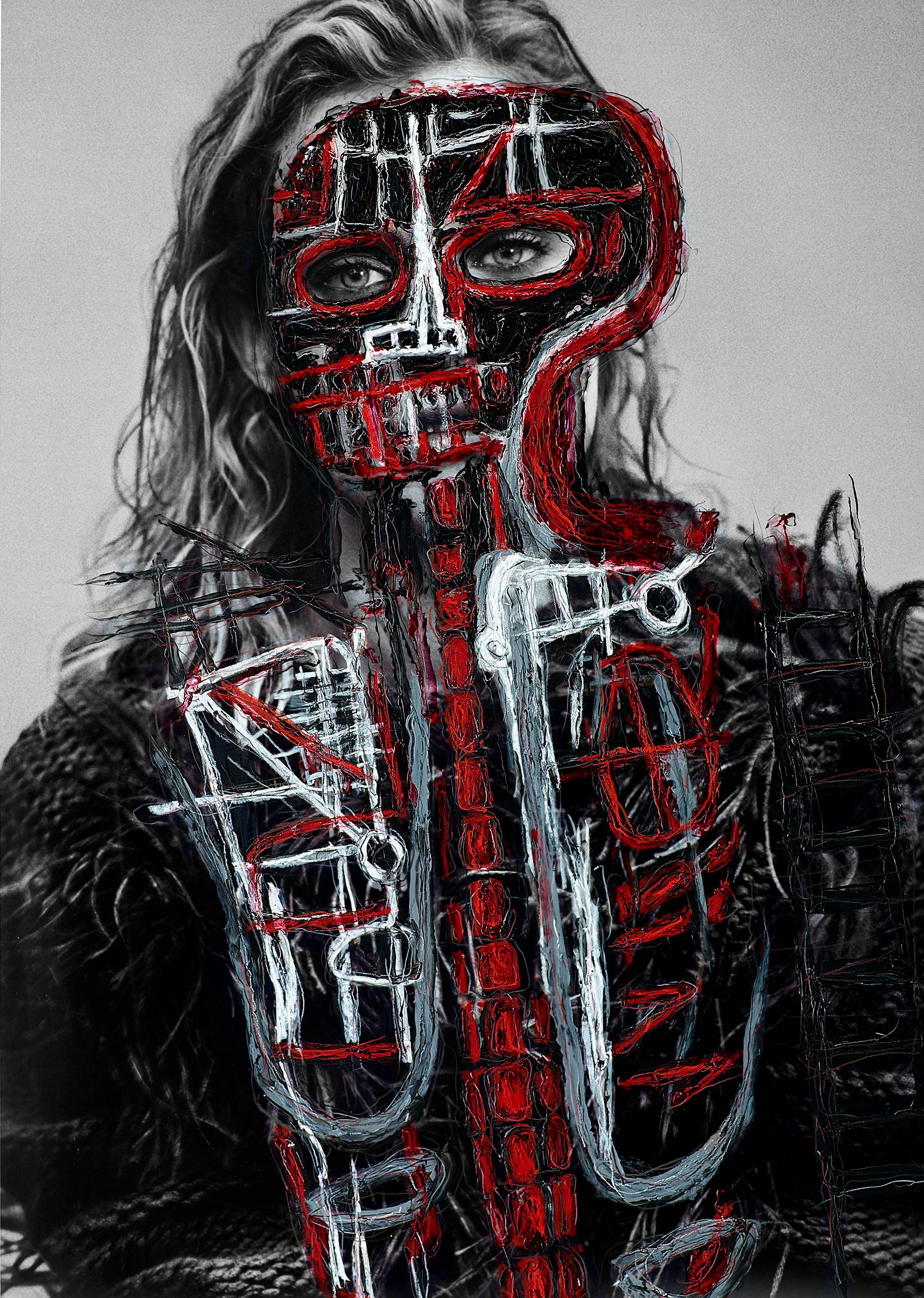 Set di 6 Fotografie con interventi degli artisti. - Mixed Media Art Contemporaneo di Hunter & Gatti