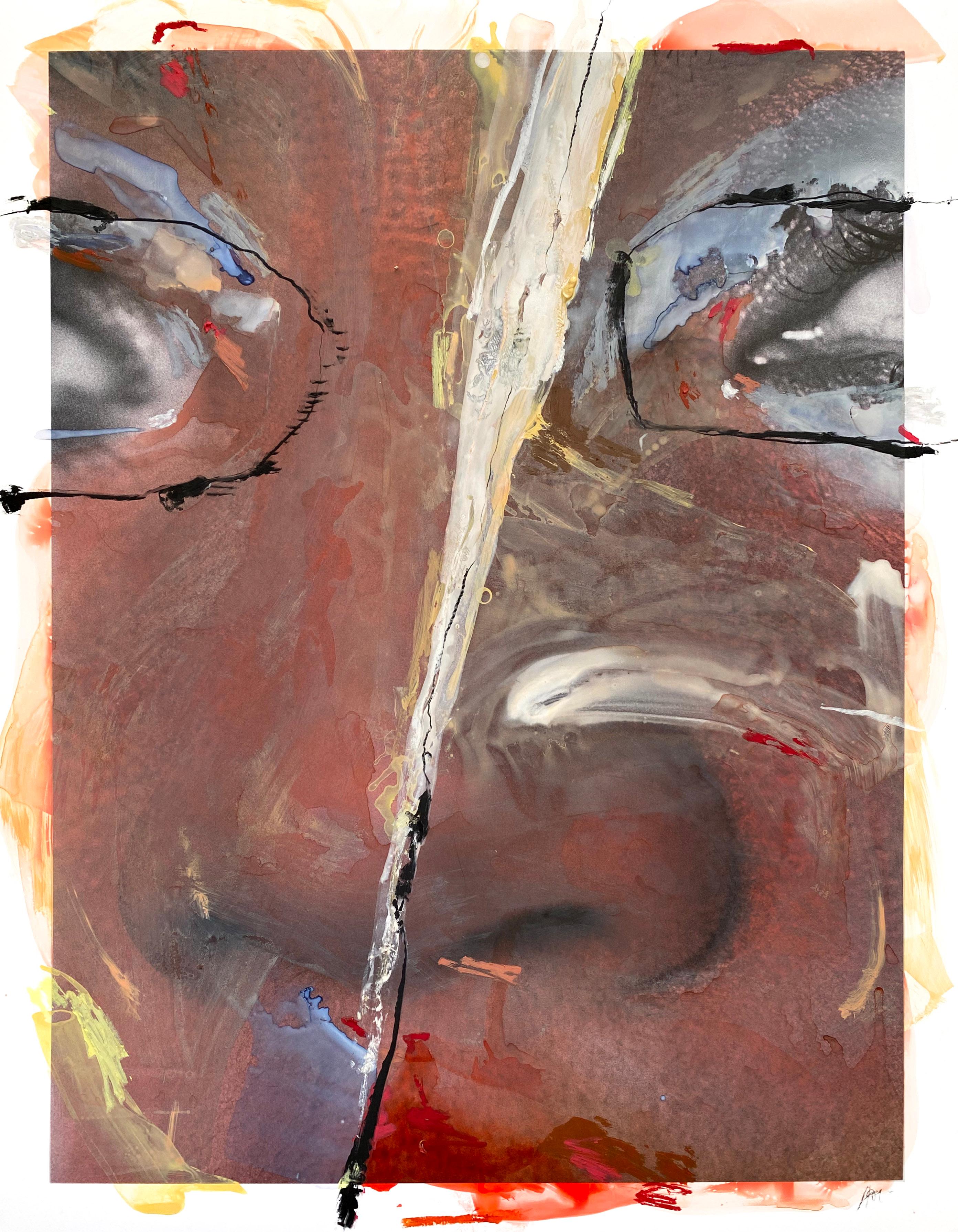 E, O e V. Trittico. Ritratto a tecnica mista - Figurative Painting Marrone di Hunter & Gatti
