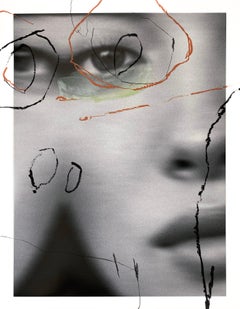 L, K and B Triptych. Mixed media portraits