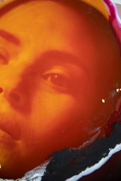 Adria, Portrait. Abstract mixed media on a color photograph