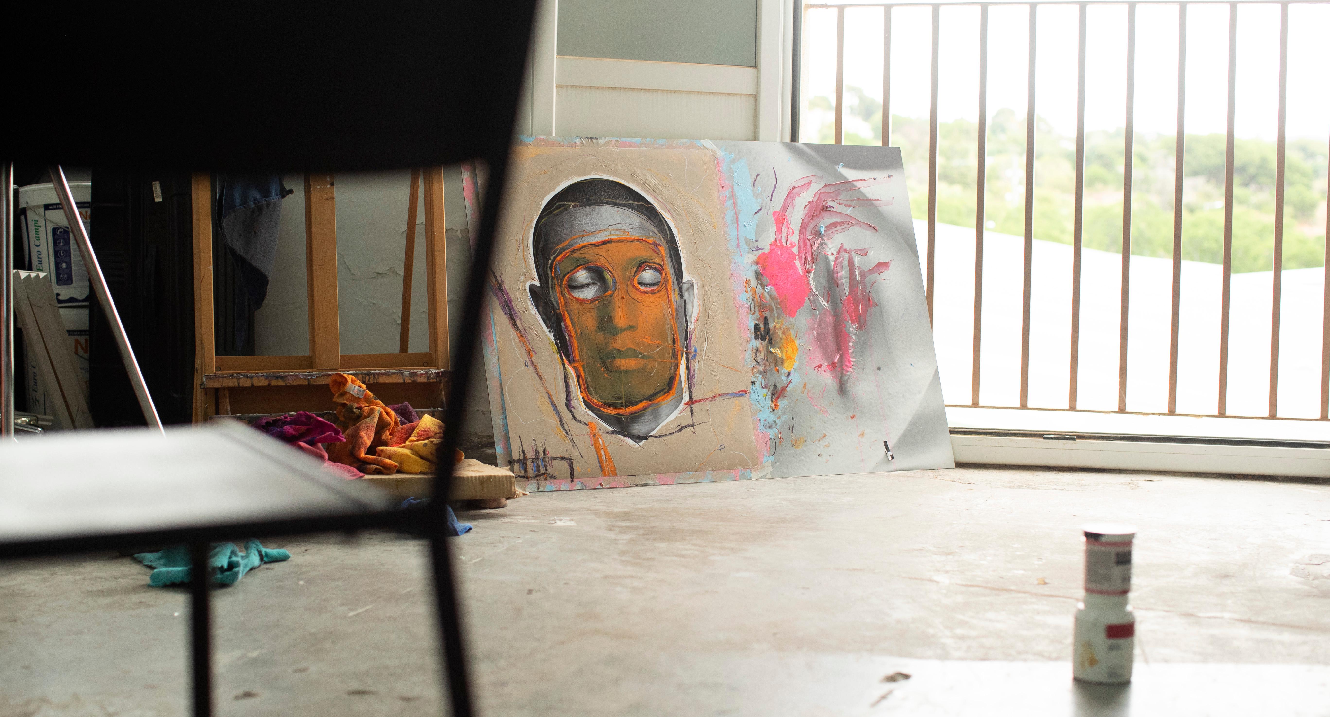 Autre Moi, portrait de Pharrell Williams de la série LIVE FOREVER. Médias mixtes en vente 2