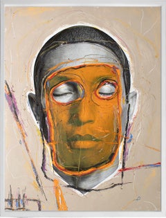 Autre Moi, Pharrell Williams portrait from the LIVE FOREVER series. Mixed media