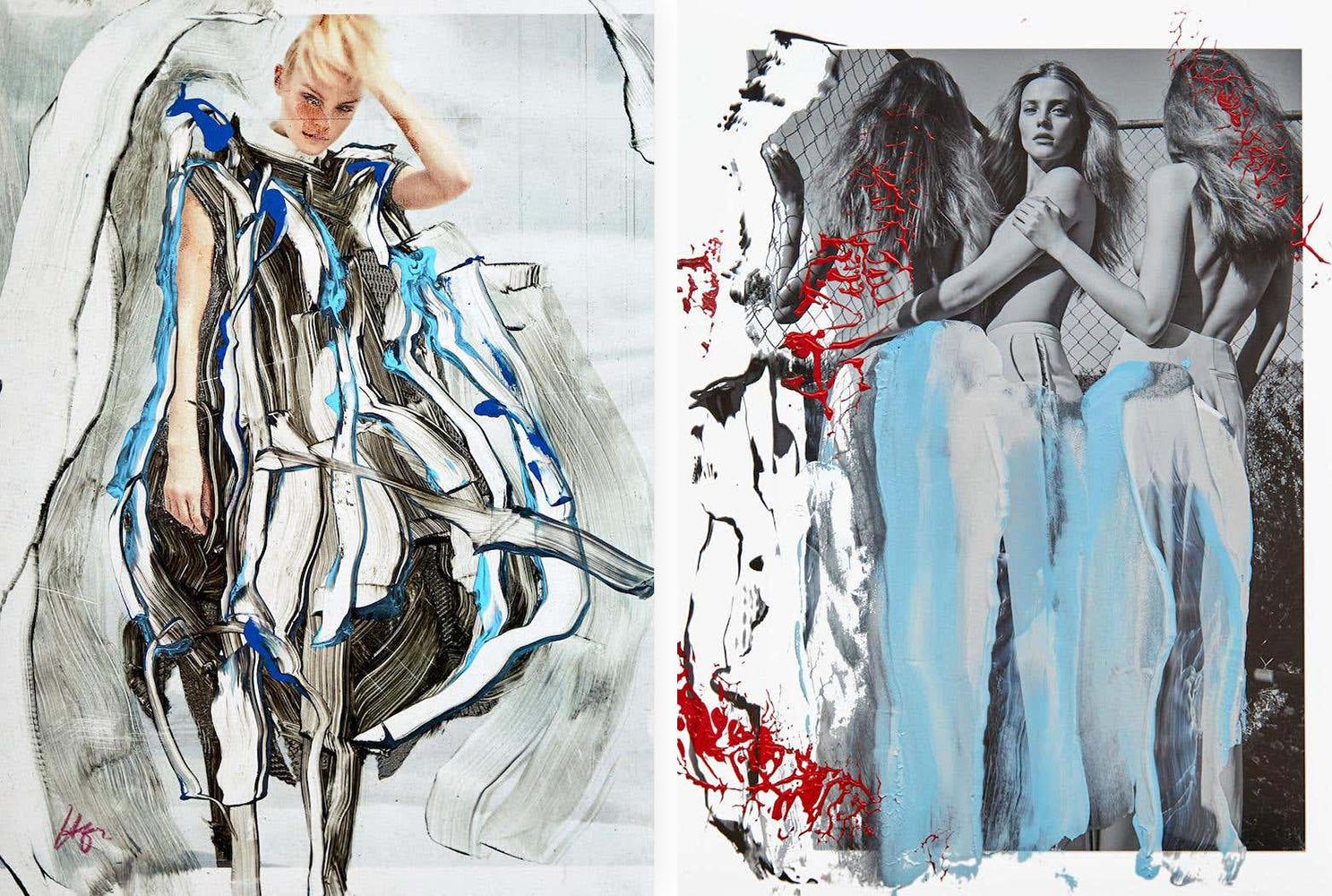 Diptych: Nymphs Empty Spaces and Maiol Nymphs. One of a Kind photocollage