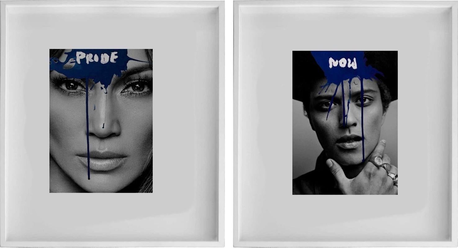 Diptych: Pride -Jennifer Lopez and Now- Bruno Mars, Unique Photo collage
