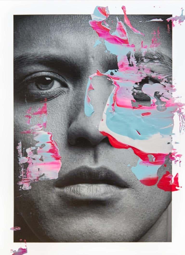 Weifang Sun and Bruno Mars, Portraits Intervened by the artists. - Photograph by Hunter & Gatti
