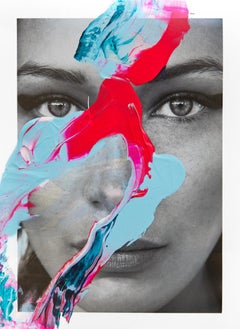 Fluid Bella Hadid Portrait. Photograph  intervened by the artists.