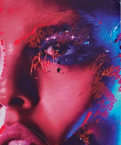 Fuchsine,  Ritratto. Tecnica mista su un  fotografia di moda a colori