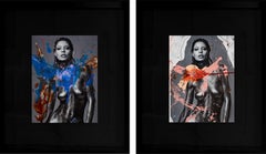 Fuscae I & II, Diptych. Mix Media, acrylic and oil pastel on photographs
