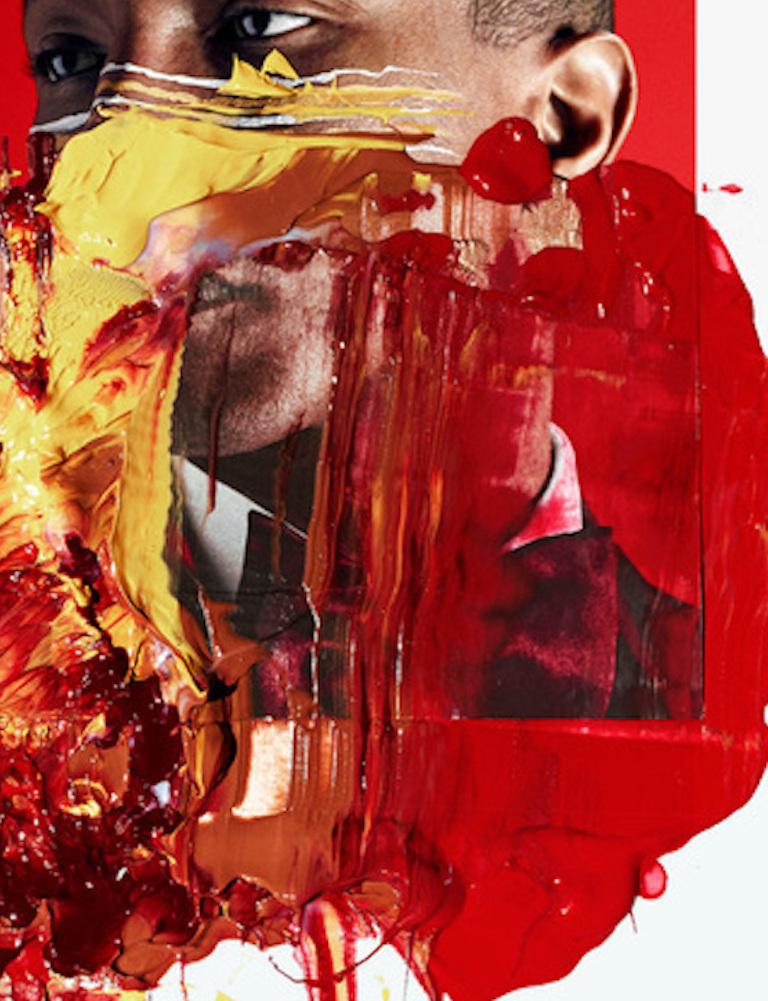 Great Lakes. Phare Williams Portrait. Intervened by the artists. - Contemporary Mixed Media Art by Hunter & Gatti