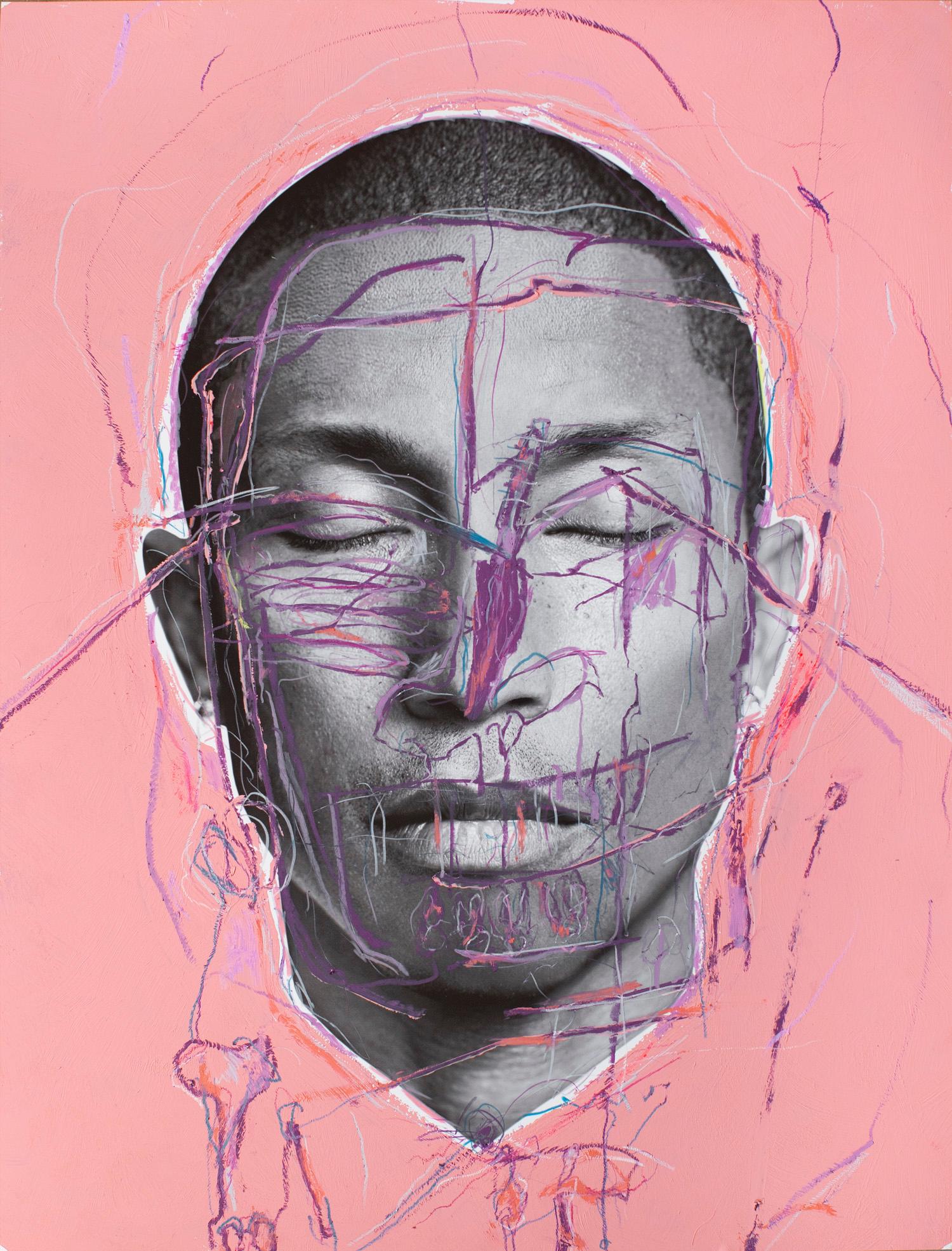 Lotophage,  Pharrell Williams portrait from the LIVE FOREVER series. Mixed media - Contemporary Mixed Media Art by Hunter & Gatti