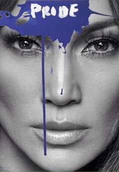 Pride - Jennifer Lopez. Mixed media on a  B & W photograph portrait. 