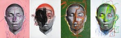 Satz von 4 Fotos von Pharrell, aus der Serie Live Forever. Interveniert