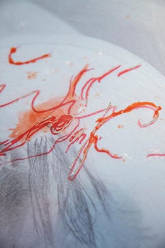 Stuttgen. Retrato de moda en técnica mixta sobre un blanco y negro  fotografía