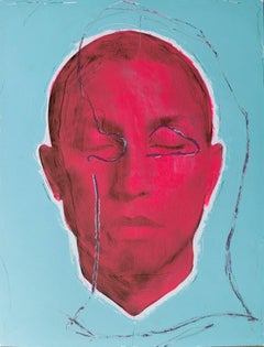 Temporaire, Pharrell Williams portrait from the LIVE FOREVER series. Mixed media