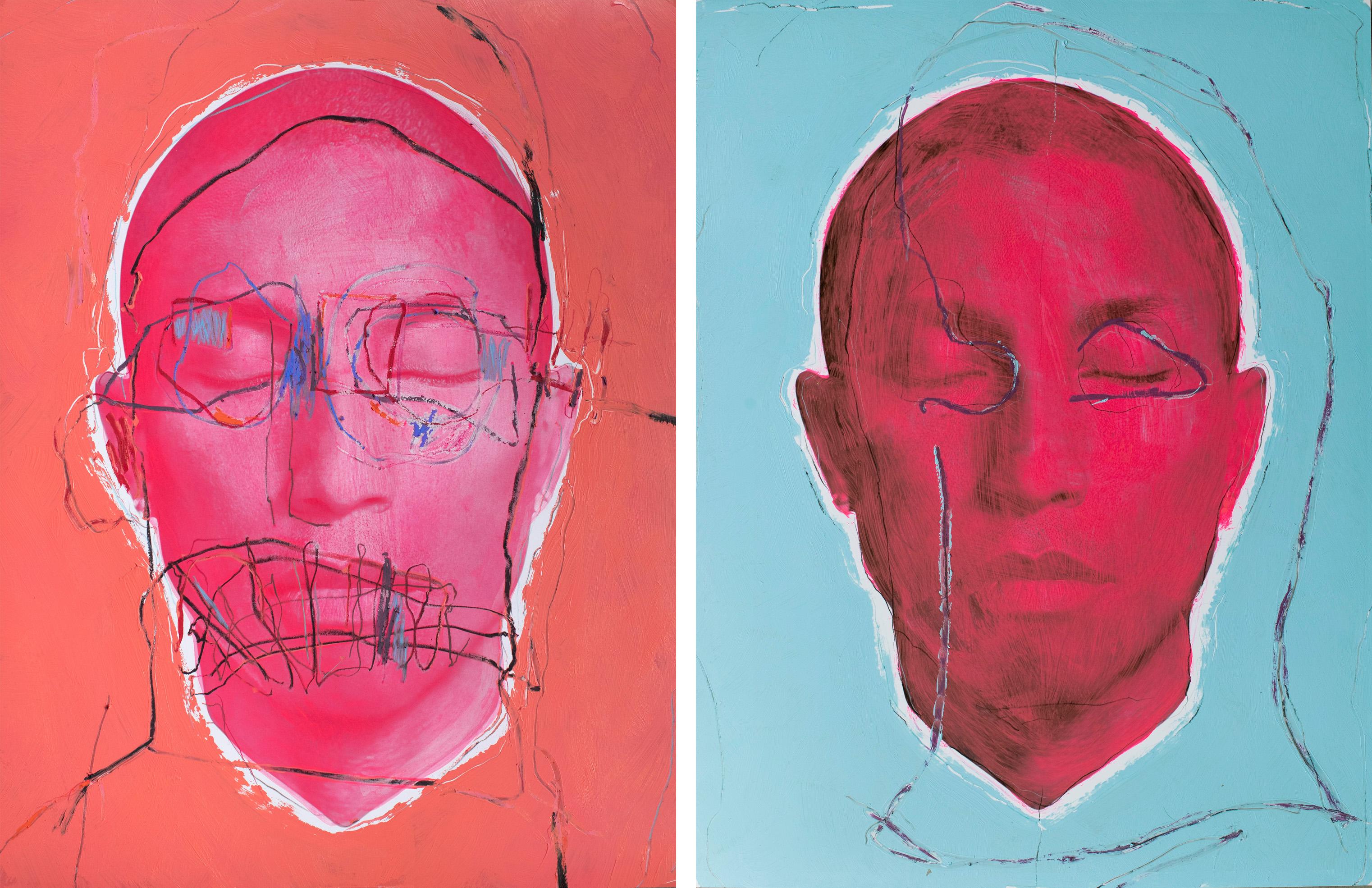 Temporaire & L'Éternel Recommencement. Pharrell Williams LIVE FOREVER – Mixed Media Art von Hunter & Gatti