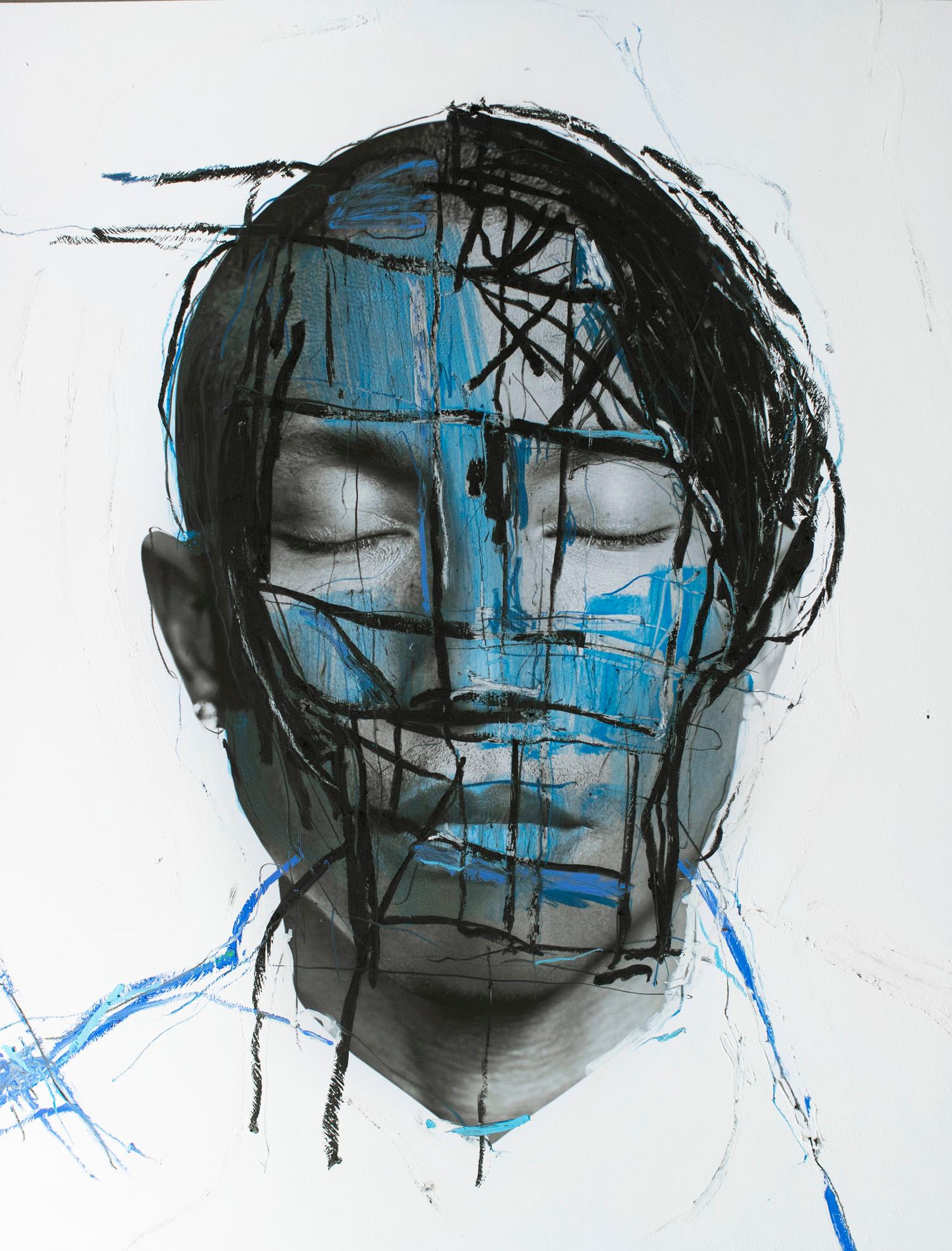 Les Radiants et la tête, portrait de Pharrell Williams. VIVRE POUR TOUTE LA VIE. Médias mixtes - Contemporain Mixed Media Art par Hunter & Gatti