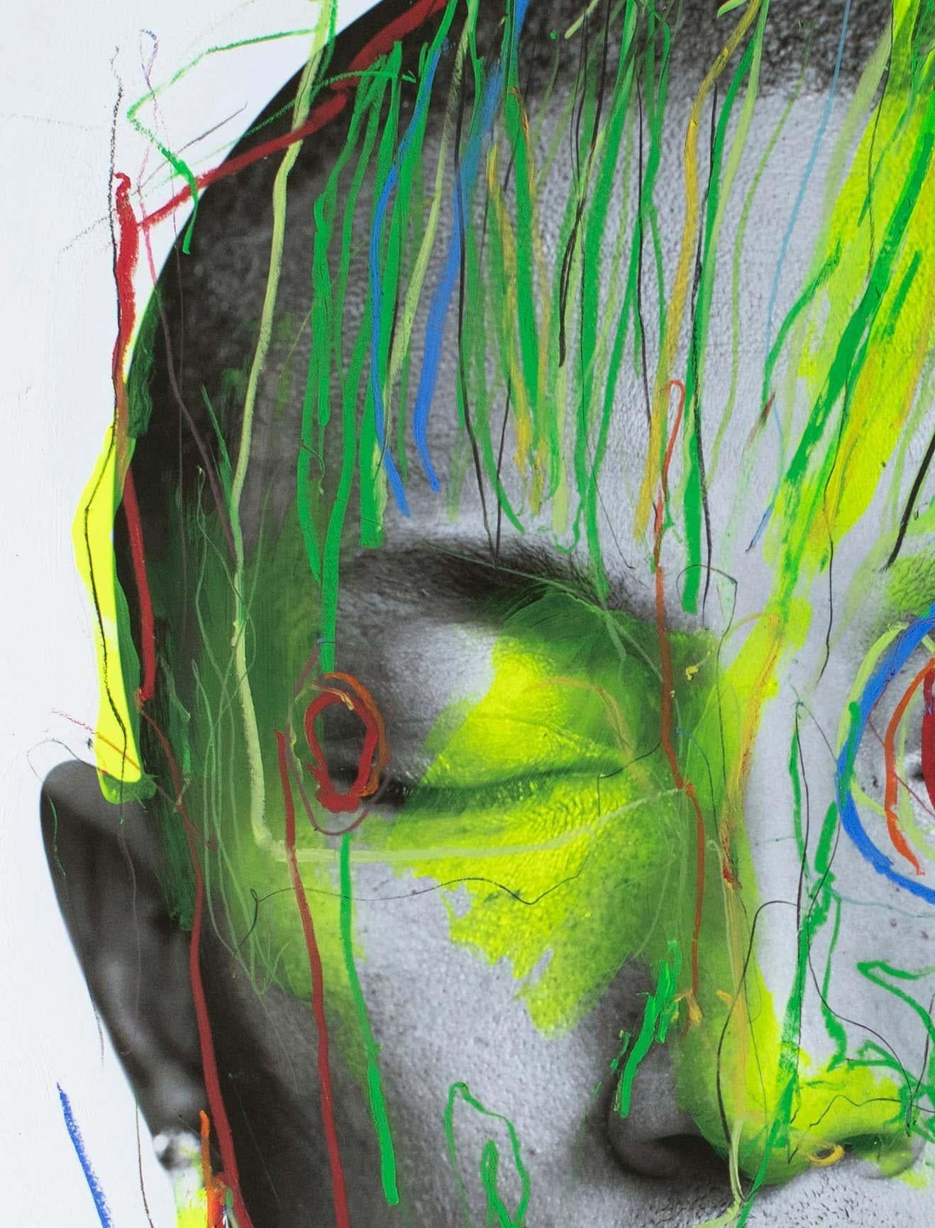 Les Radiants et la tête, portrait de Pharrell Williams. VIVRE POUR TOUTE LA VIE . Médias mixtes en vente 5