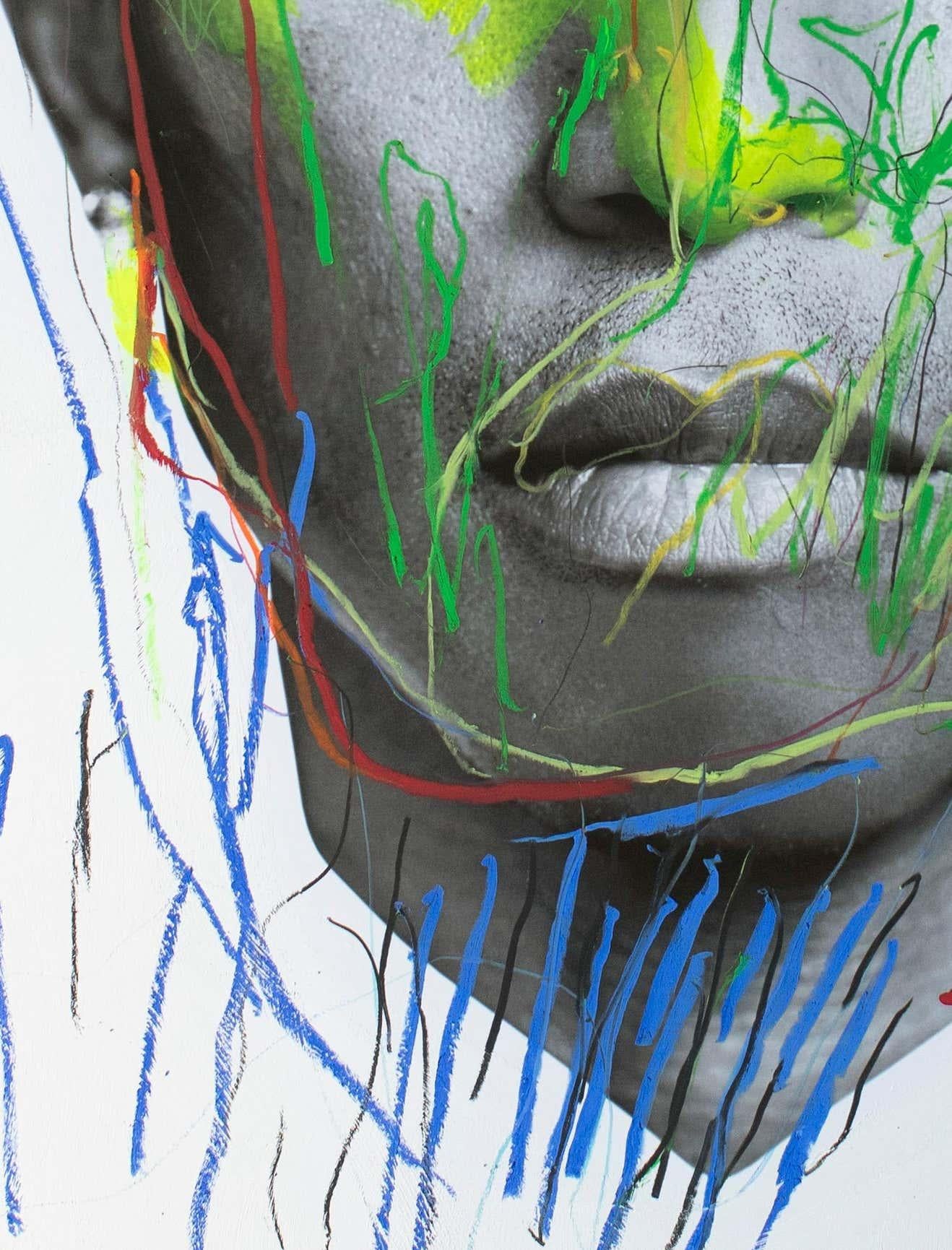 Les Radiants et la tête, portrait de Pharrell Williams. VIVRE POUR TOUTE LA VIE. Médias mixtes en vente 6