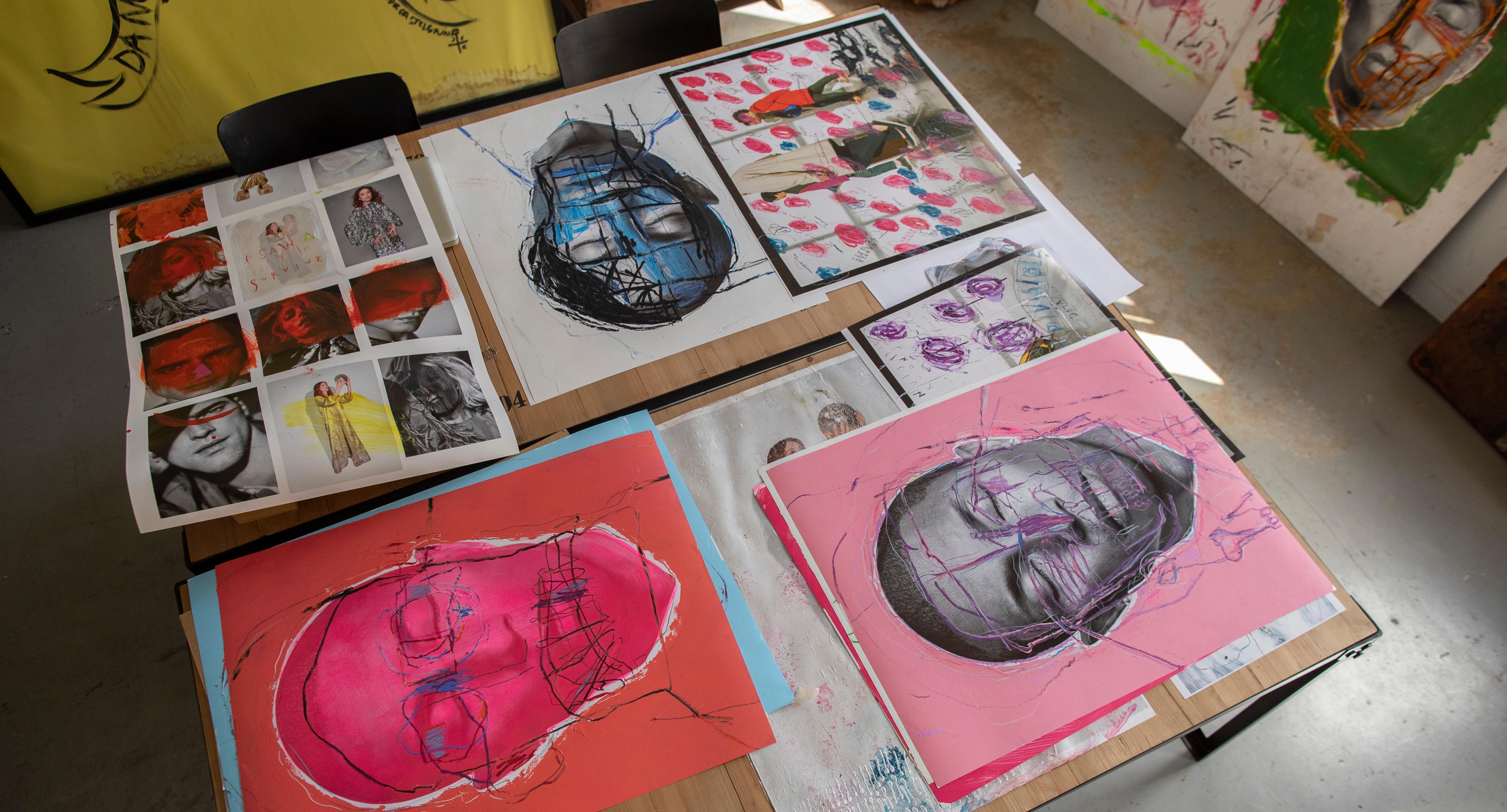 Les Radiants et la tête, portrait de Pharrell Williams. VIVRE POUR TOUTE LA VIE. Médias mixtes en vente 7