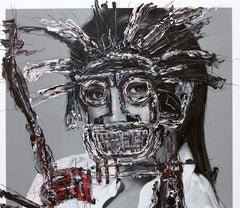 Untitled III, Mixed media on a color photograph portrait. From the IWMYAS series