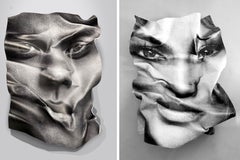Bruno Mars and Jennifer Lopez, Diptych. Tridimensional Wall Sculpture Portrait