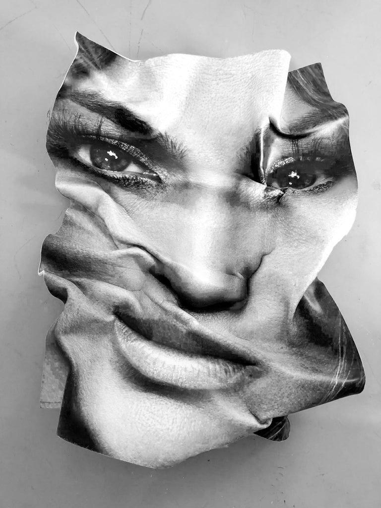 Hunter & Gatti Abstract Sculpture - Jennifer Lopez aka JLO  Portrait tridimensional wall sculpture 