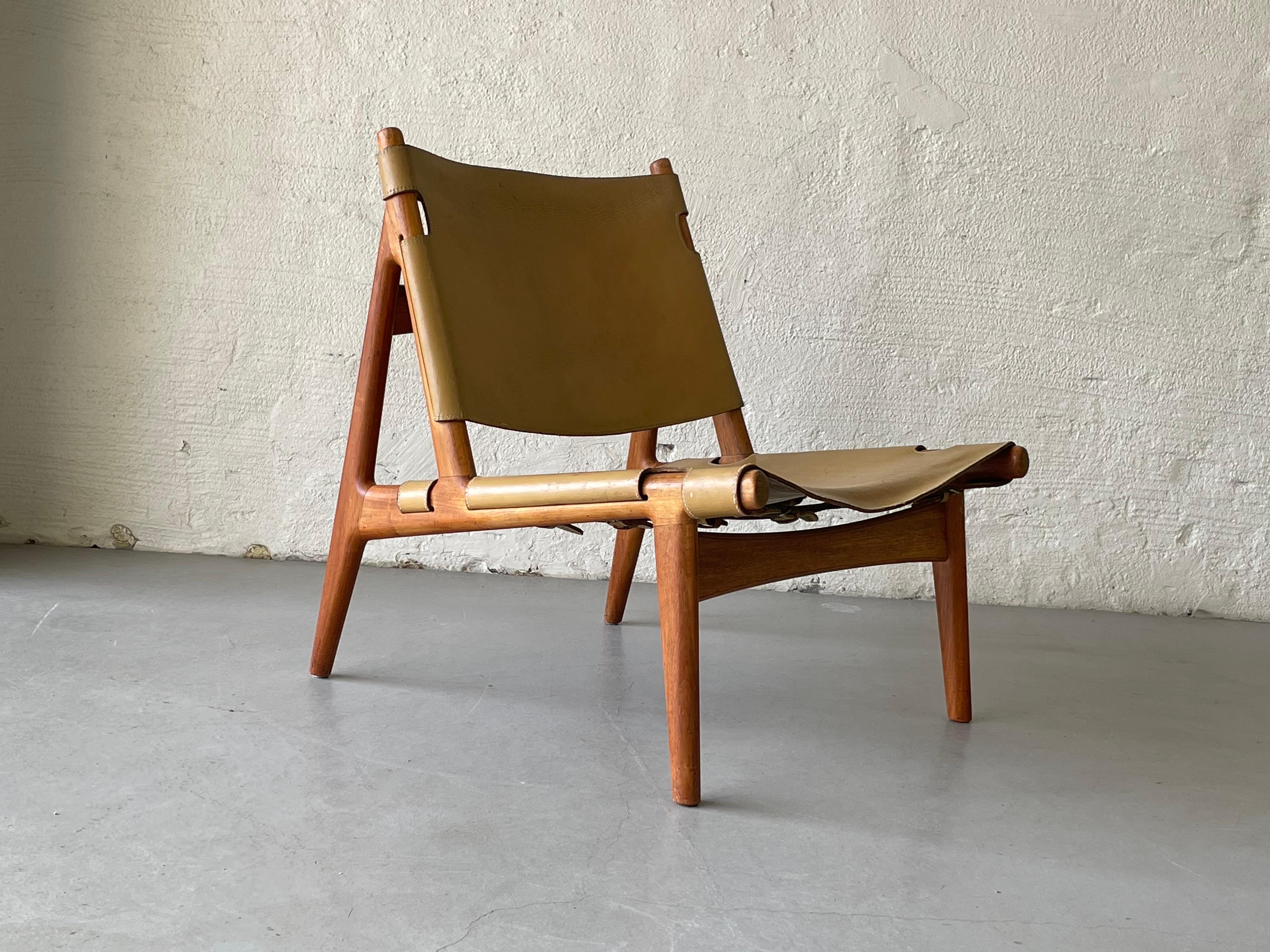 Leather Rare Mid- Century Moderne Chair by Torbjørn Afdal, Model Hunter, Norway 1960  For Sale