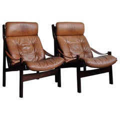 Vintage Hunter Highback Lounge Chair by Torbjørn Afdal for Bruksbo, Set of 2