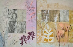 Quaderno botanico (dittico acrilico e tecnica mista su tela)