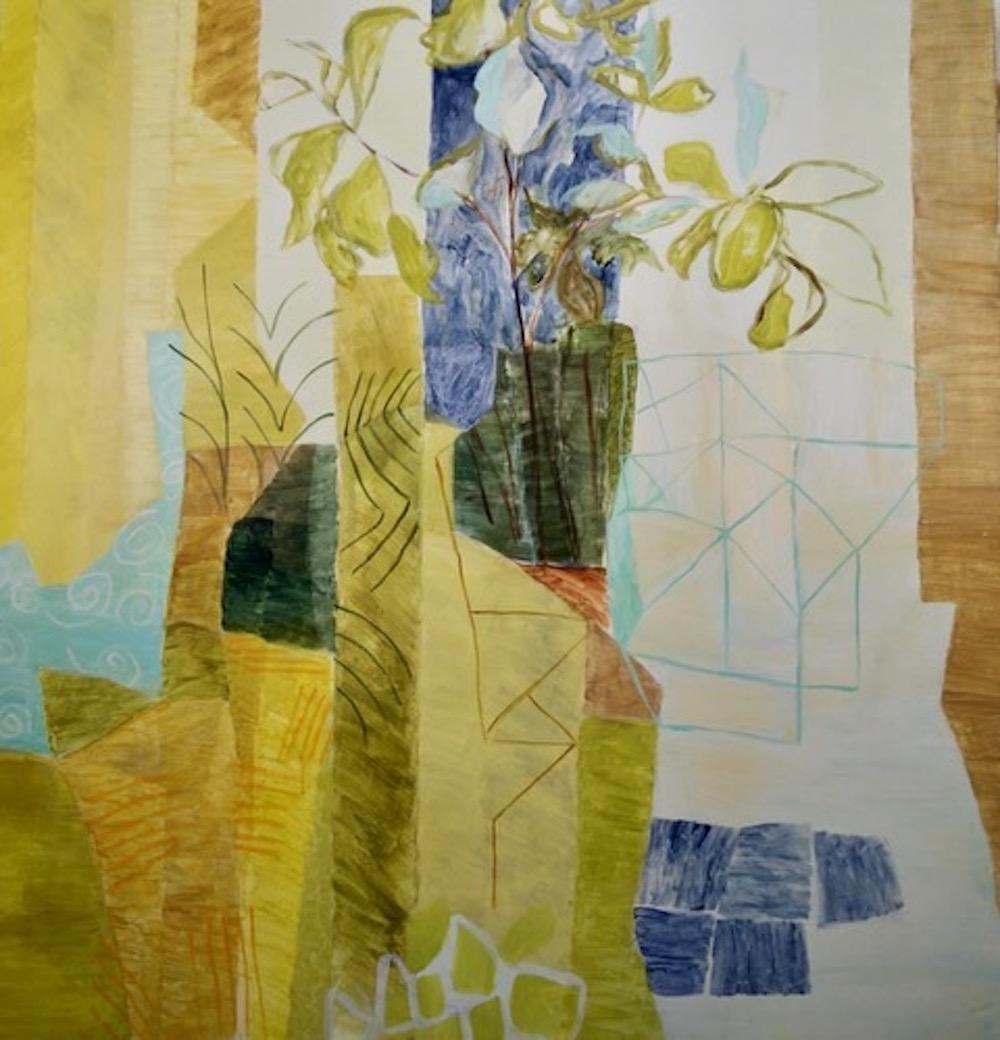 acrylic on canvas ships ROLLED
Hunters work is included in several corporate collections including Sterling Drug, Chugai-Upjohn, Ernst and Young, Satellite Health Care of Mountain View, Ca., and the Ojai Valley Inn and Spa. One of her tapestries was