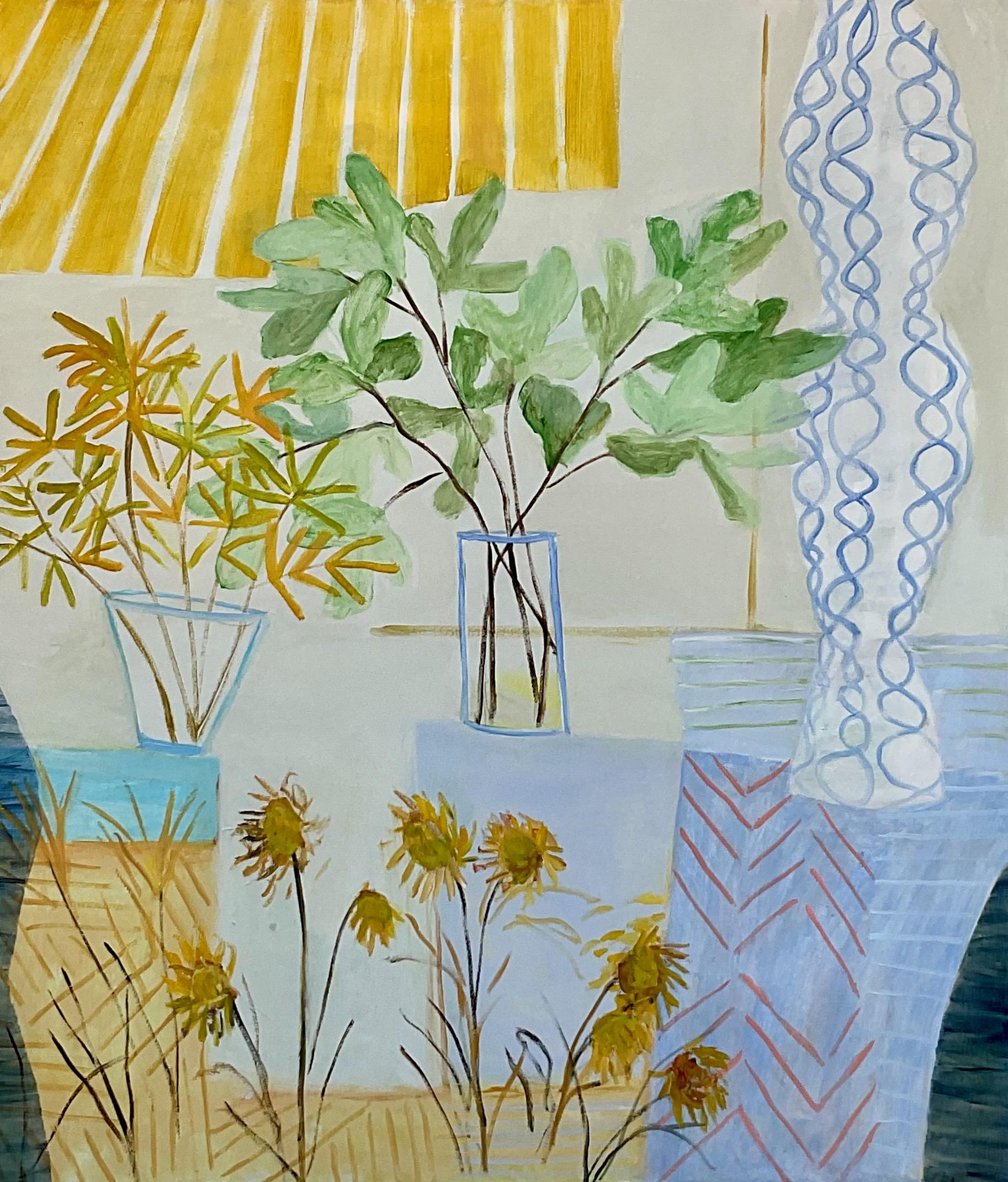 Fiori d'autunno (46 "x40", acrilico su tela) - Mixed Media Art di Hunter Hogan