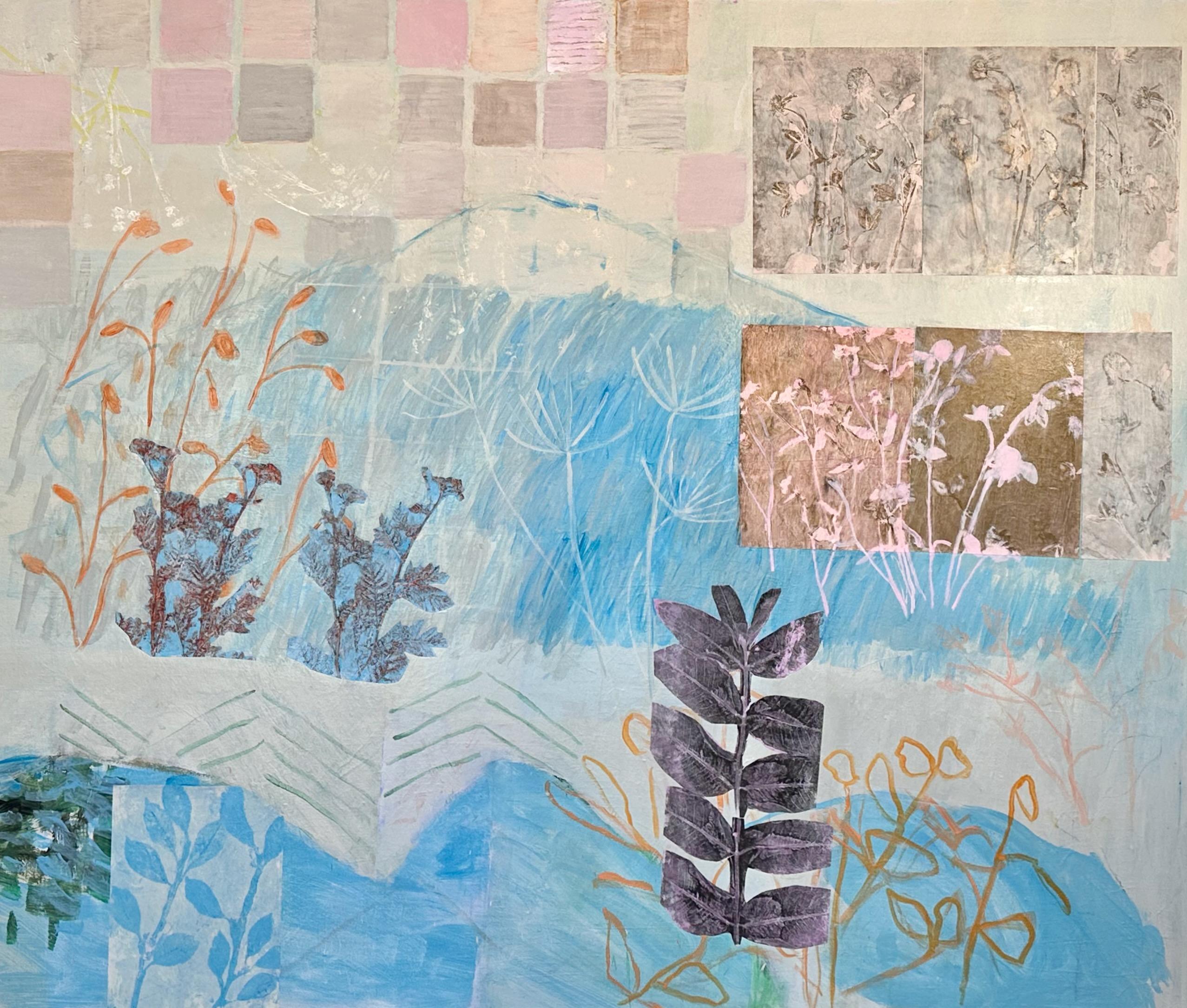 Mountain Grown- (54 "x64", acrilico, collage e tecnica mista su tela) - Mixed Media Art di Hunter Hogan