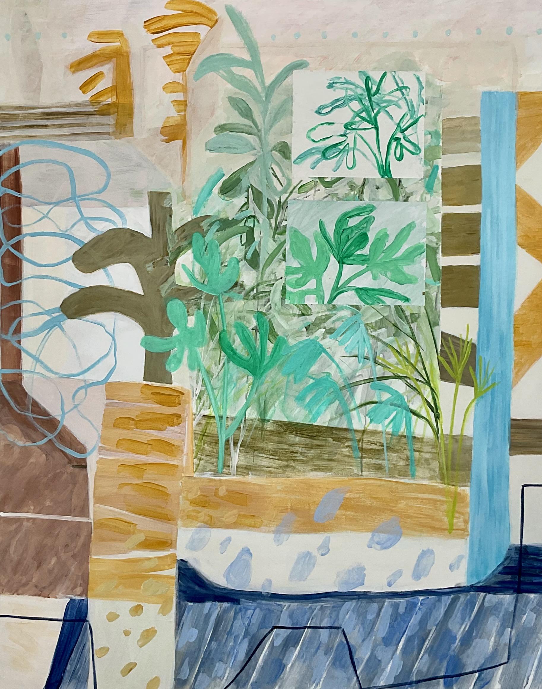 SunRoom, 60”x48”, acrylic and collage on canvas - Mixed Media Art by Hunter Hogan