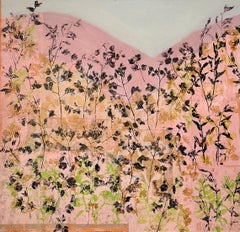Strawberry Hills (collage, gold leaf, acrylic 54"x56")