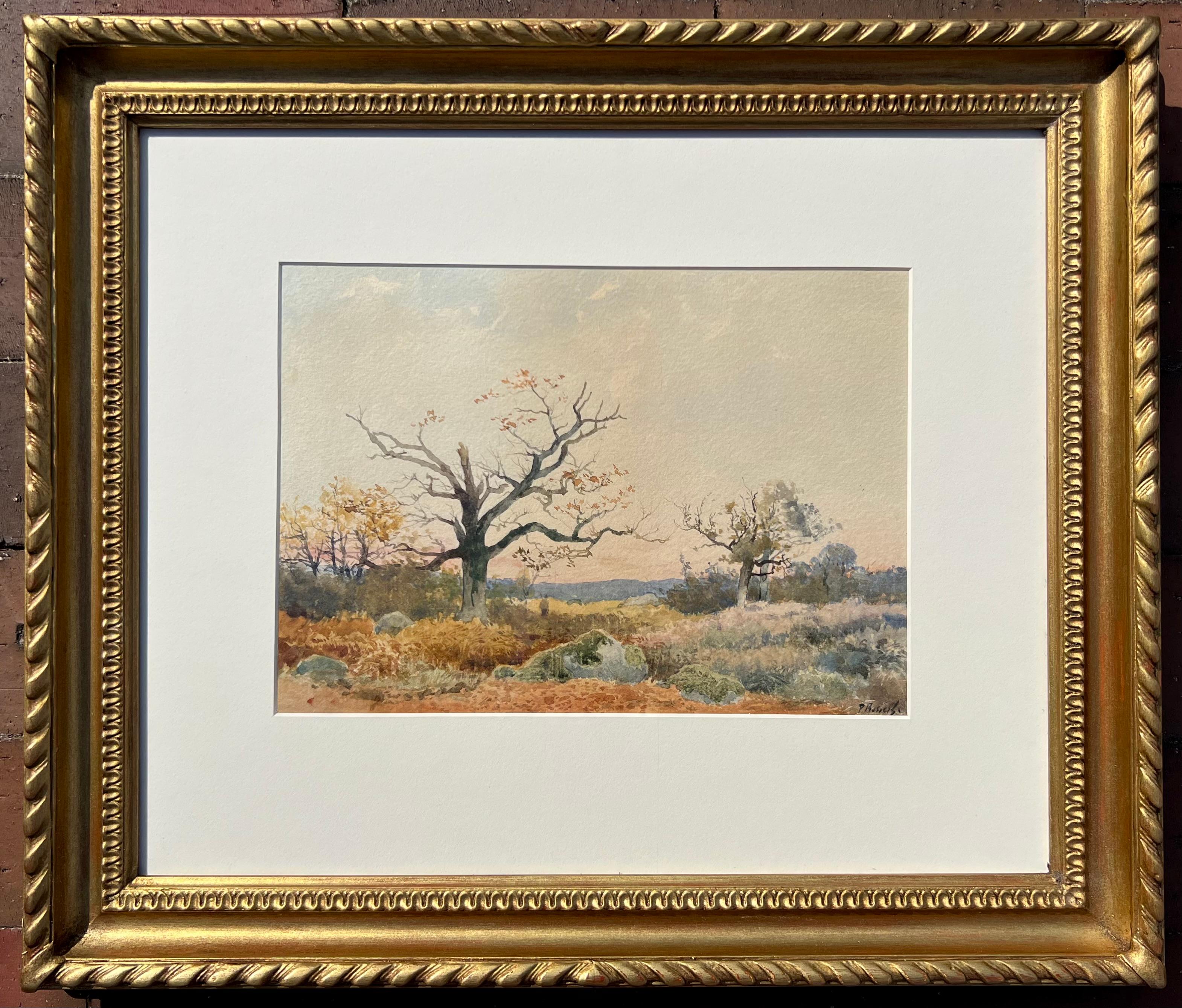 Watercolor on paper, signed in the lower right. Listed measurements are for the full frame size.
Percival Leonard Rosseau
(1859–1937)
Percival Leonard Rosseau was born in Louisiana. He led a peripatetic life as cattle driver, cowboy, and