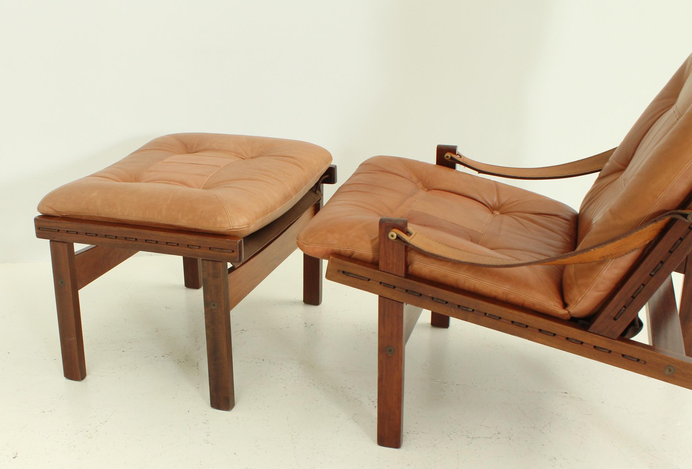 Norwegian Hunter Lounge Chair and Ottoman by Torbjørn Afdal, Norway