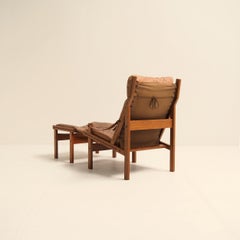 ‘Hunter Lounge Chair’ with Original Ottoman by Torbjørn Afdal, Norway