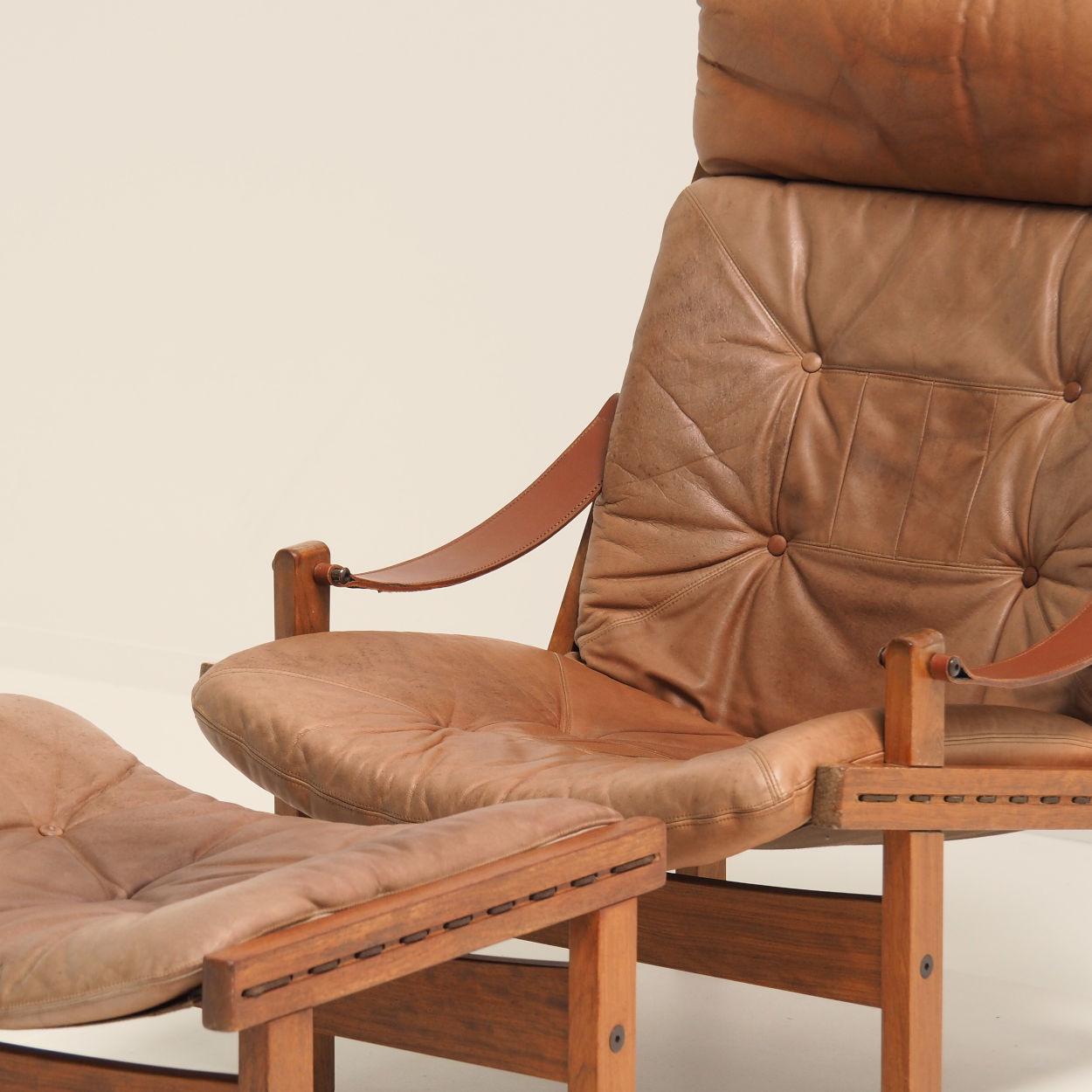 Scandinavian Modern ‘Hunter Lounge Chair’ with Original Ottoman by Torbjørn Afdal, Norway 1962 For Sale